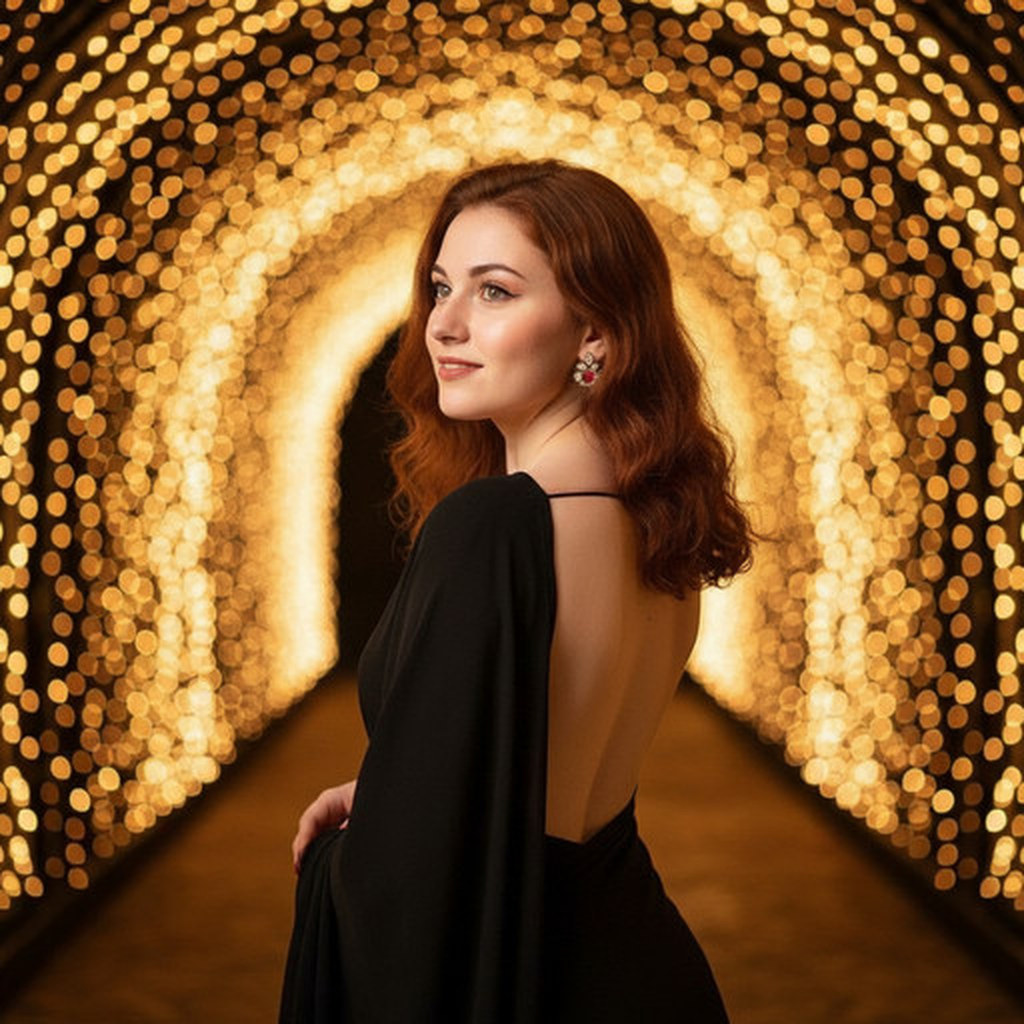 В арке с огоньками