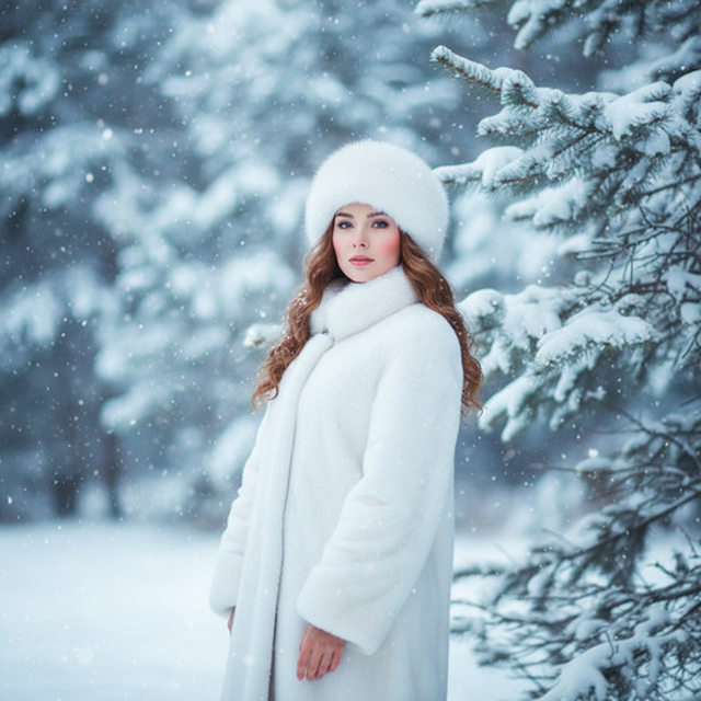 В снежном лесу