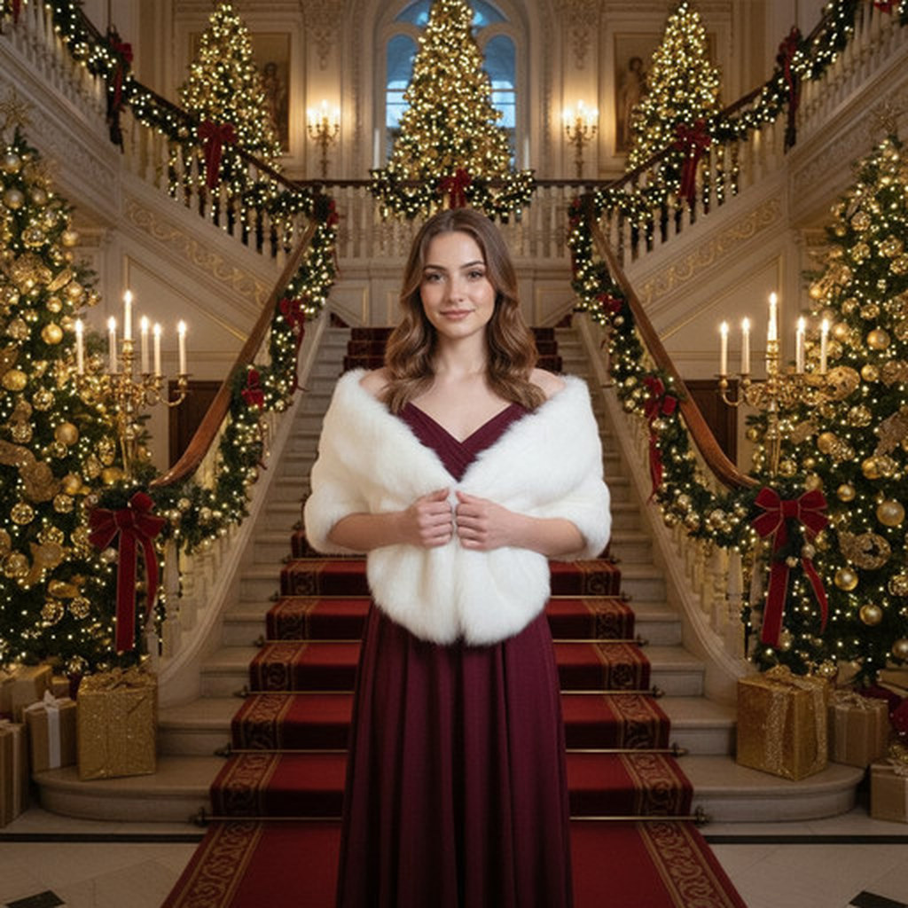 Новогоднее фото у лестницы