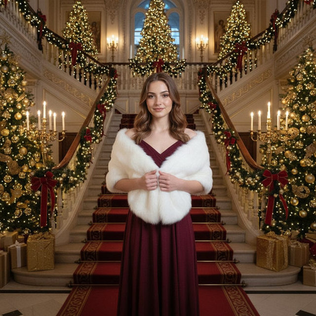 Новогоднее фото у лестницы