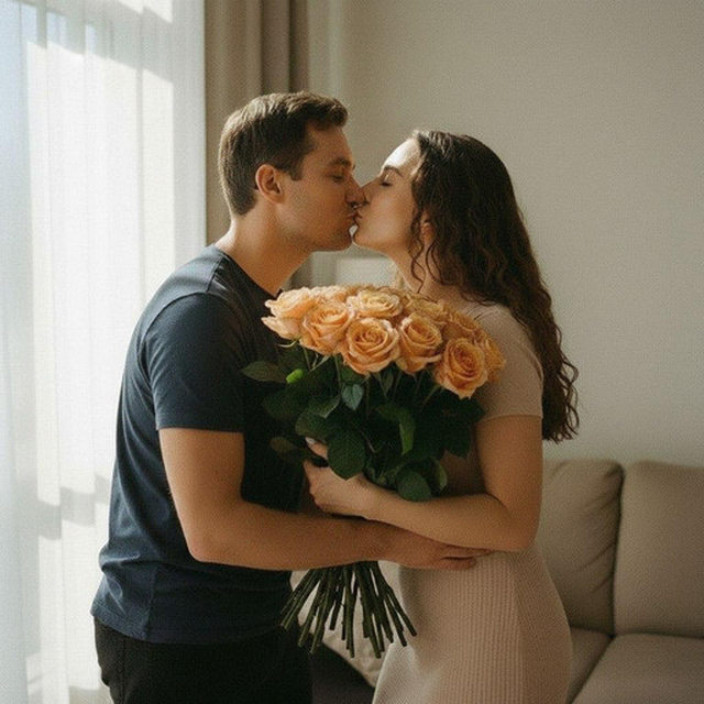 Случайный кадр с букетом