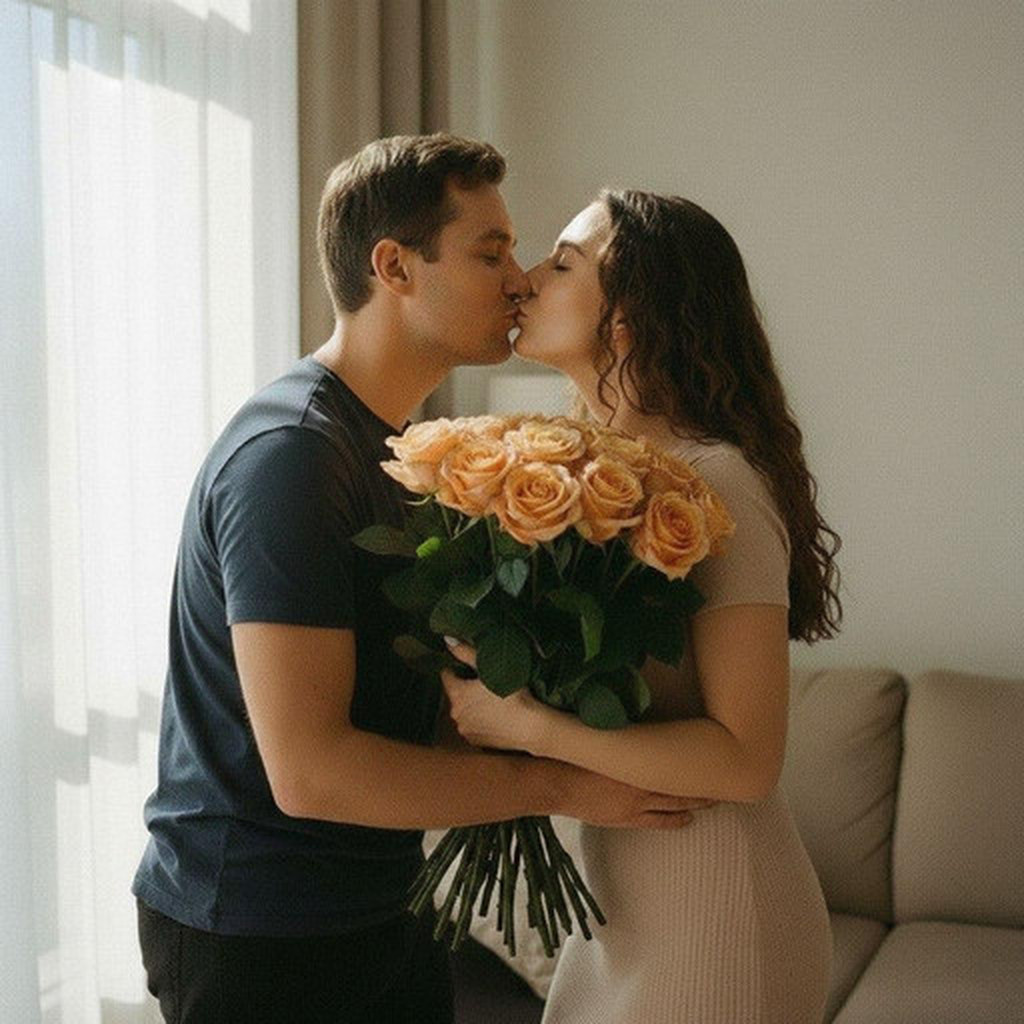 Случайный кадр с букетом