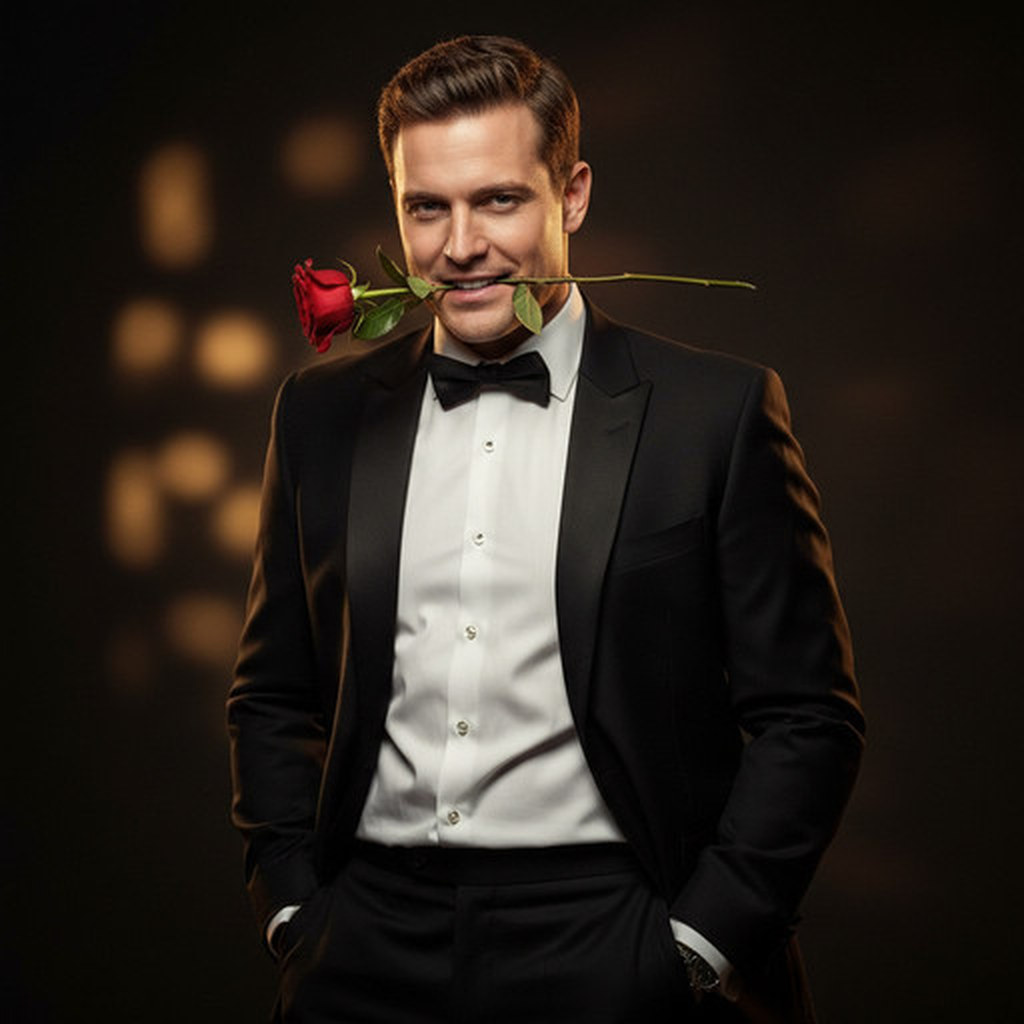 С розой в зубах