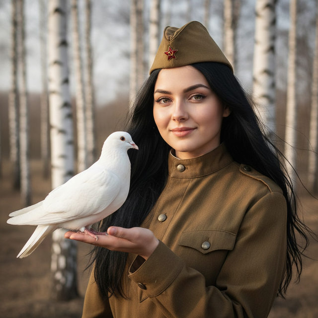Военный портрет с голубем #54