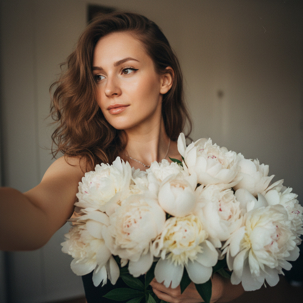 Спонтанное селфи с букетом #33