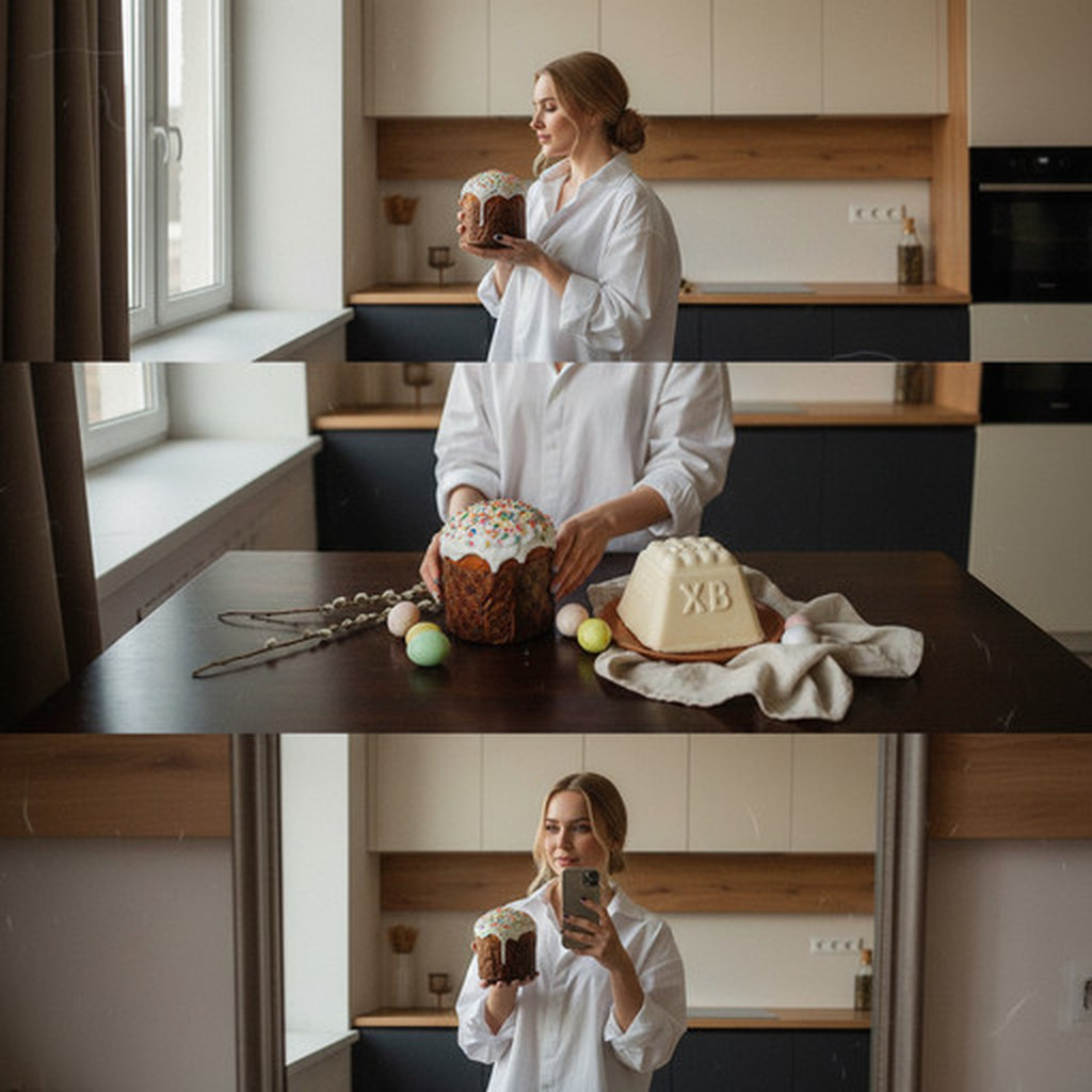 Кулич на Пасху - коллаж