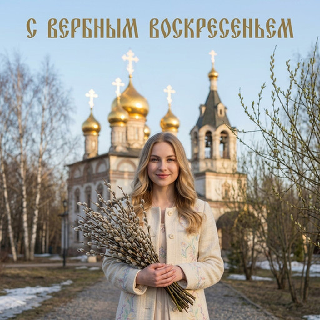 Открытка с вербным воскресеньем #2