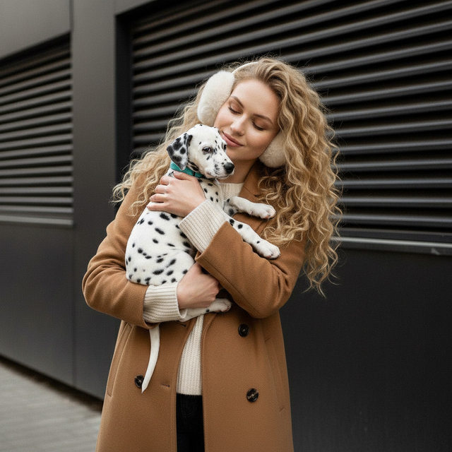 Женщина с щенком