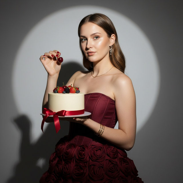 Женщина с тортом