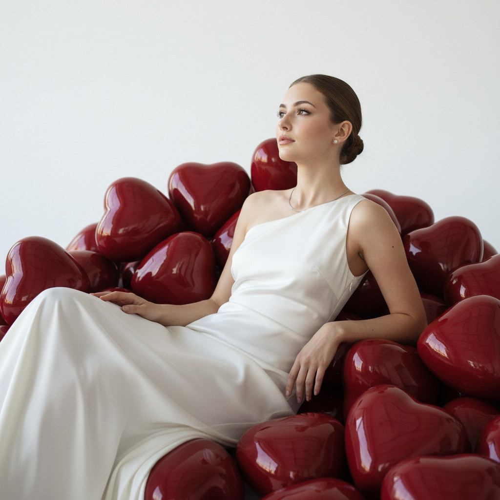 В воздушных шарах в виде сердца