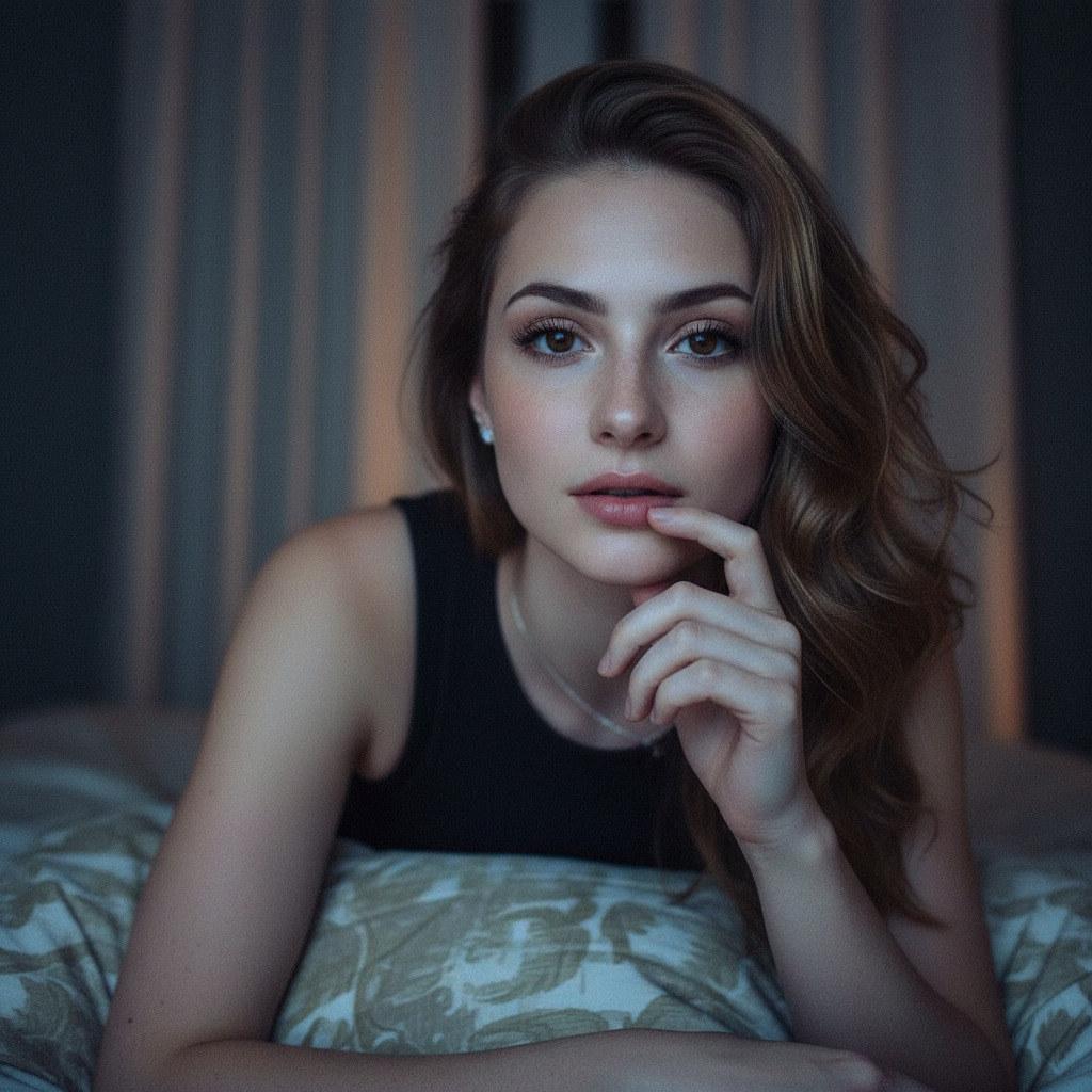 Домашнее ночное селфи