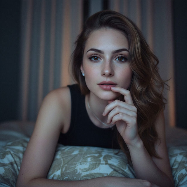 Домашнее ночное селфи