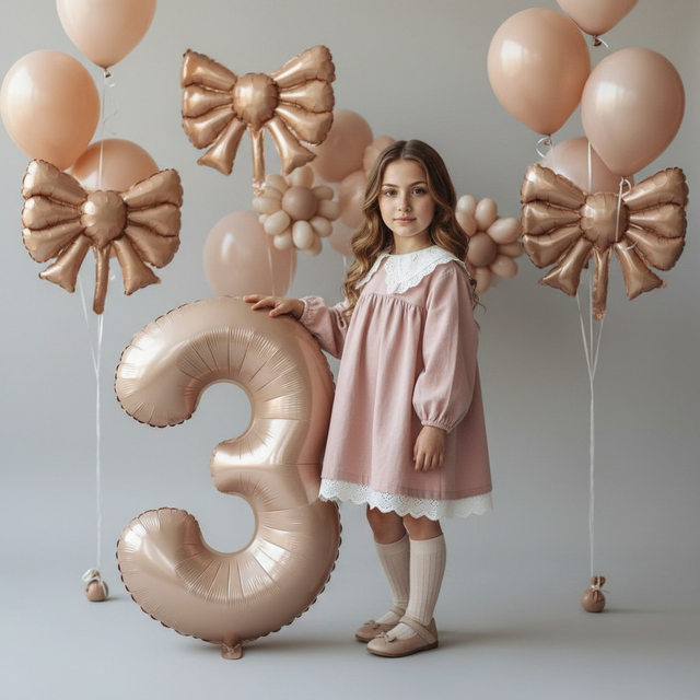 Девочка с шариками (для смены цифры отредактируйте промпт)
