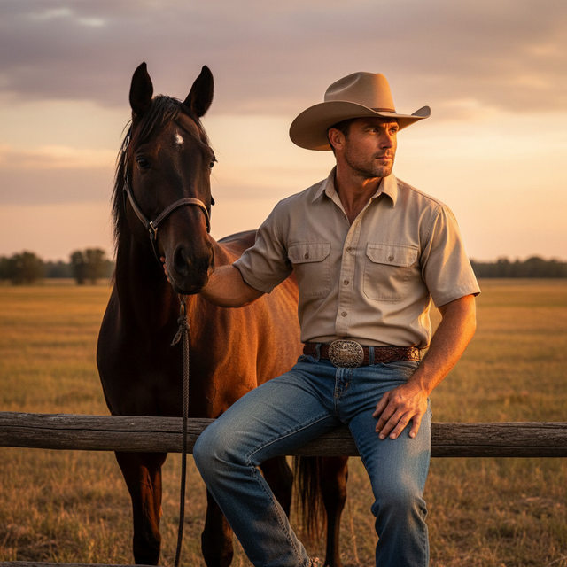 Ковбой на закате