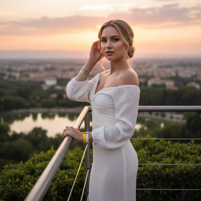 Закат. портрет женщины