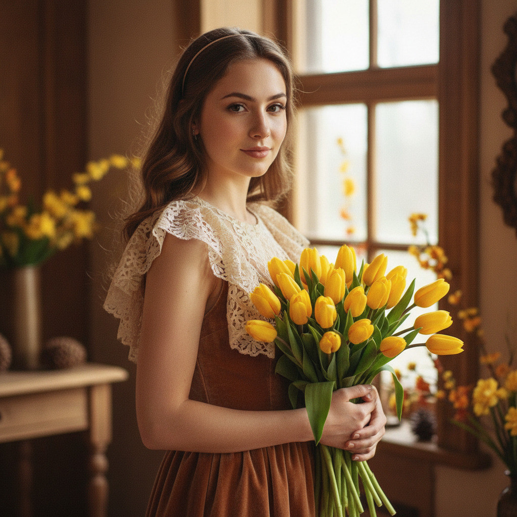 С тюльпанами