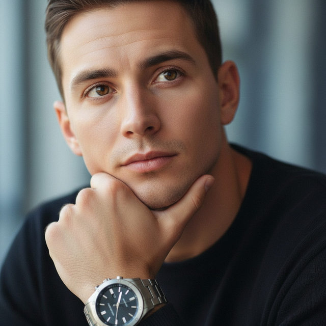 Портрет мужчины с часами