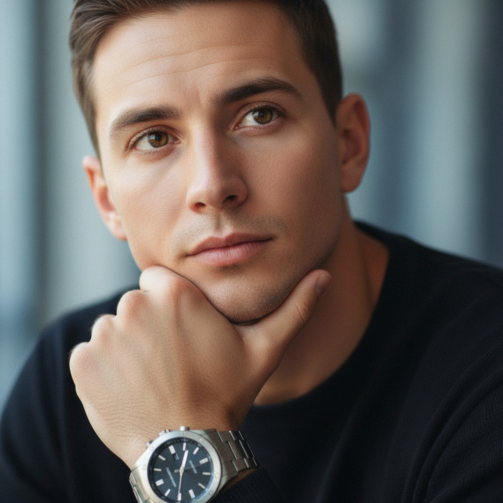 Портрет мужчины с часами