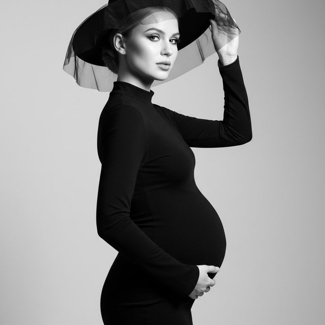 Беременность черно-белый кадр