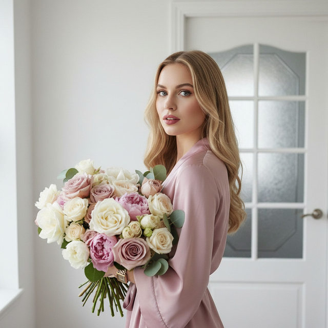 Портрет с букетом