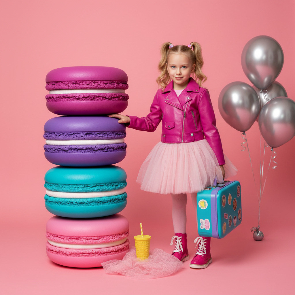 Девочка и макарон