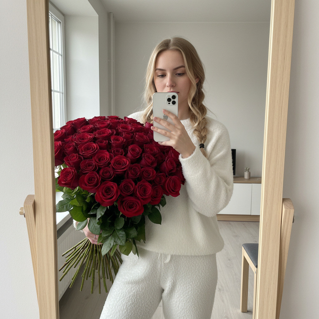 Селфи с букетом #2360