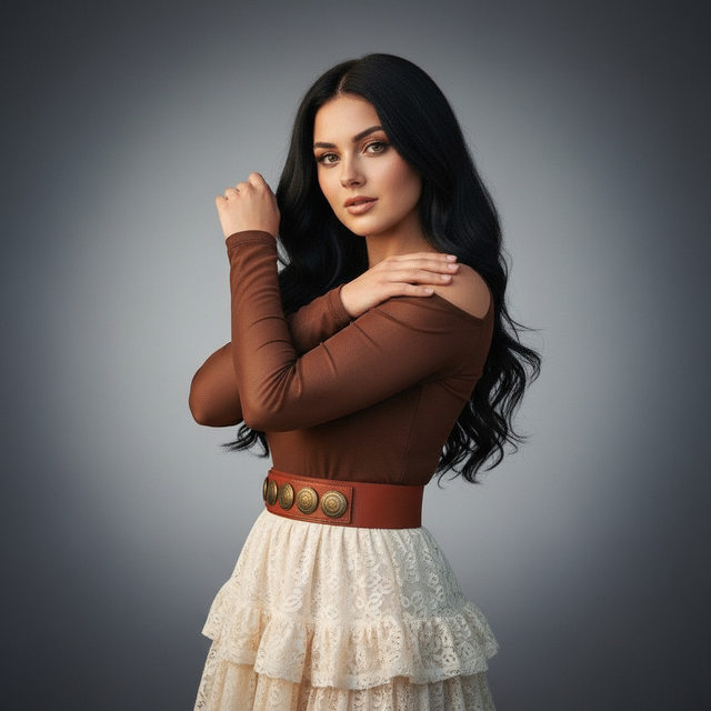 В белой юбке