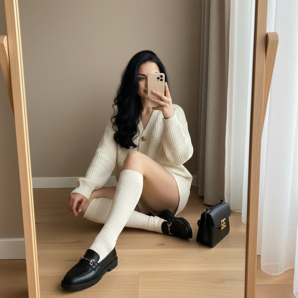 Зеркальное селфи женщины