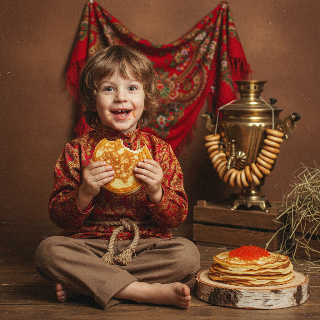 Портрет мальчика под масленицу