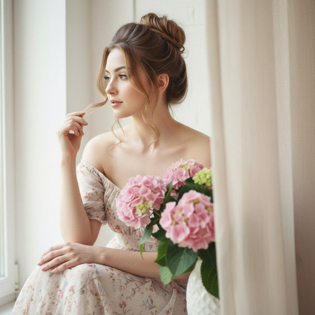 Романтичный интерьерный портрет