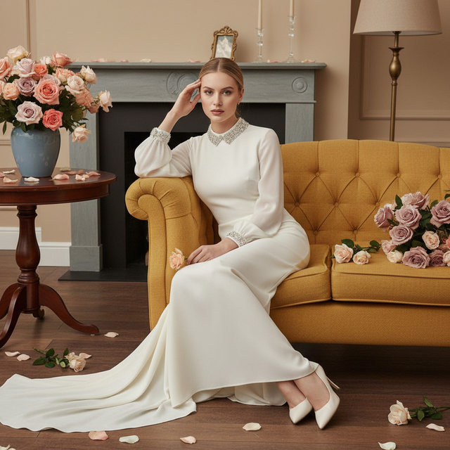 Женский портрет в классическом интерьере