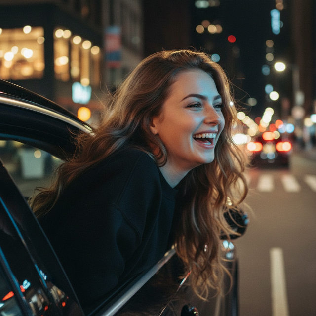 Ночная поездка в городе