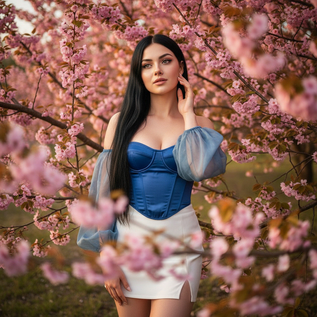 Среди цветущего дерева