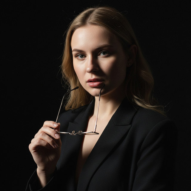 Портрет женщины с очками