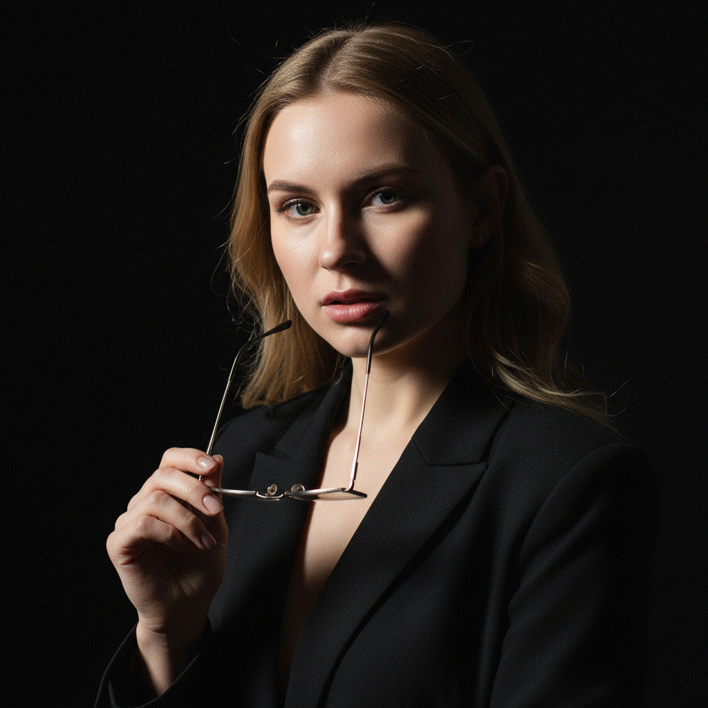 Портрет женщины с очками