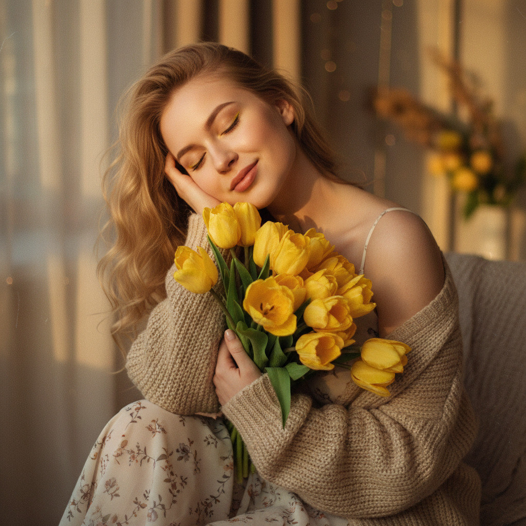 Весенний уютный портрет