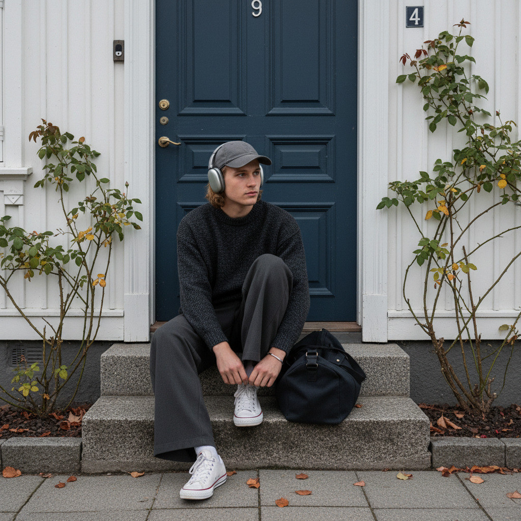 Уличный кадр молодого человека