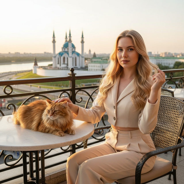 Девушка на террасе в Казани