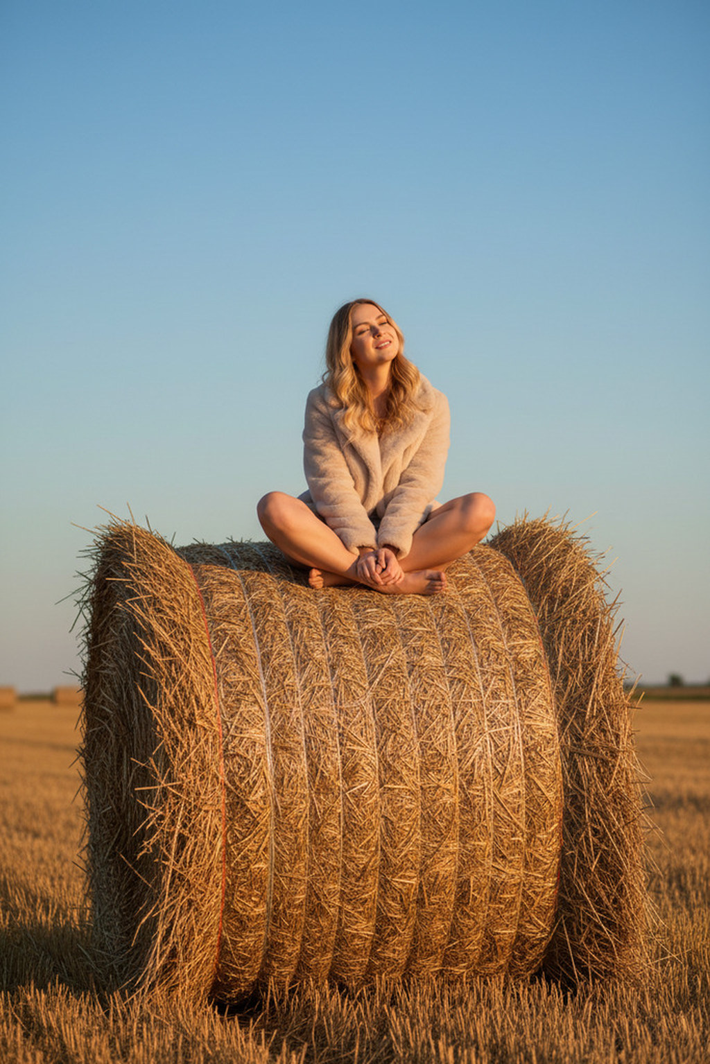 Девушка на сене