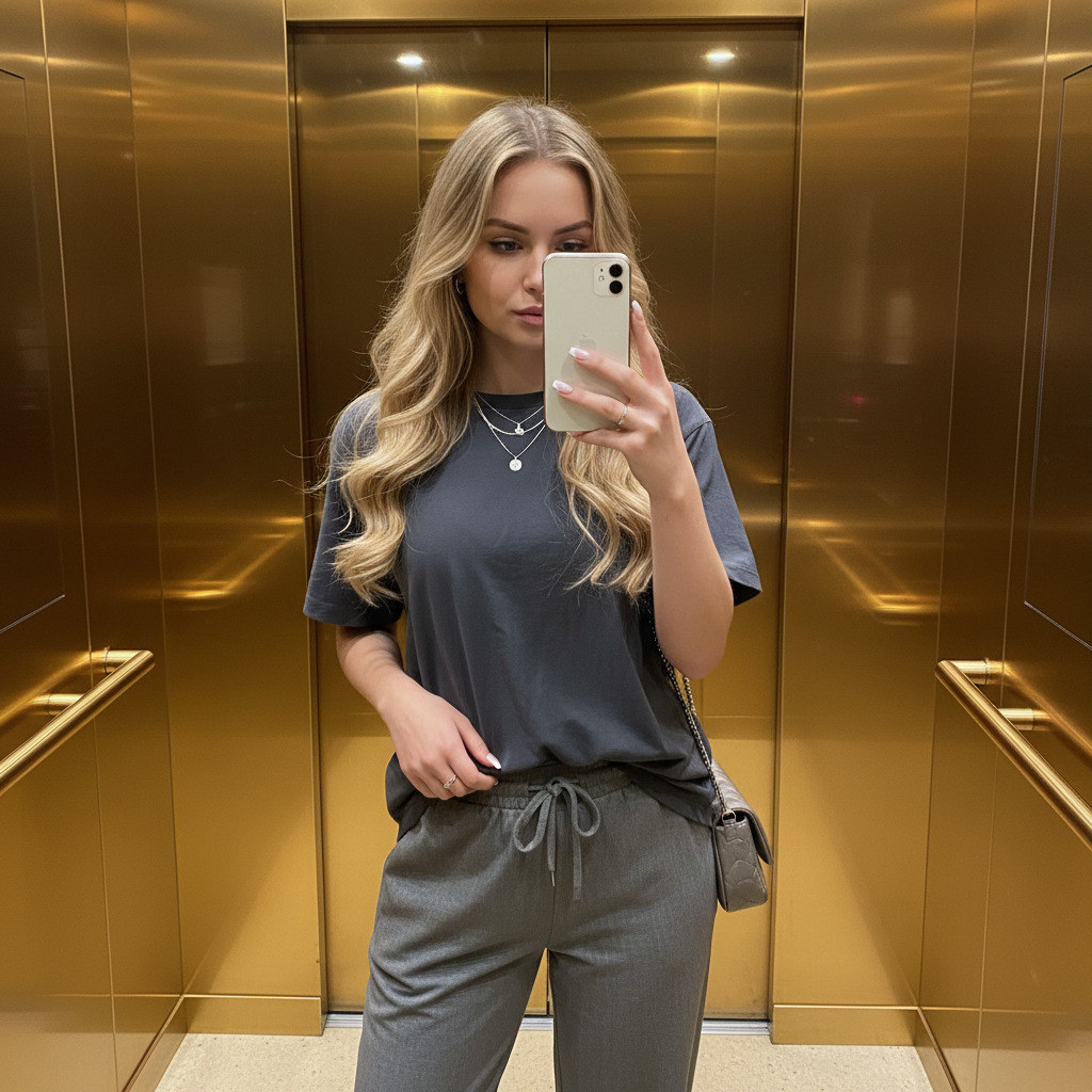 Глэм-кэжуал селфи
