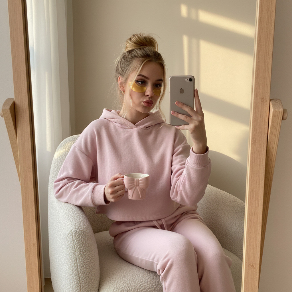 Уютное селфи девушки