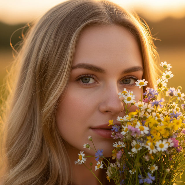 Нежный портрет на природе